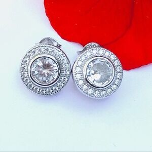 New Sterling Silver Round Stud Earrings